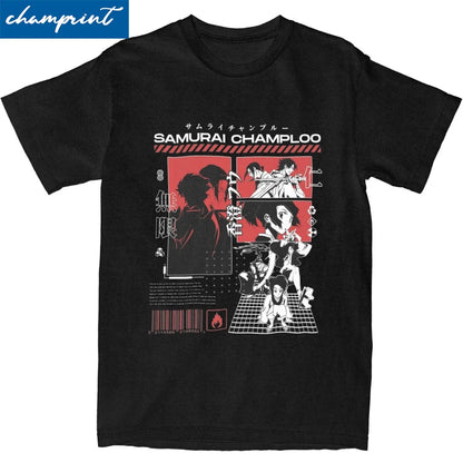 Samurai Champloo:  Mugen Jin T Shirt 100% Cotton Funny T-Shirts Crew Neck Tees Short Sleeve Clothes Plus Size