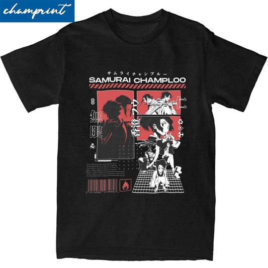 Samurai Champloo:  Mugen Jin T Shirt 100% Cotton Funny T-Shirts Crew Neck Tees Short Sleeve Clothes Plus Size