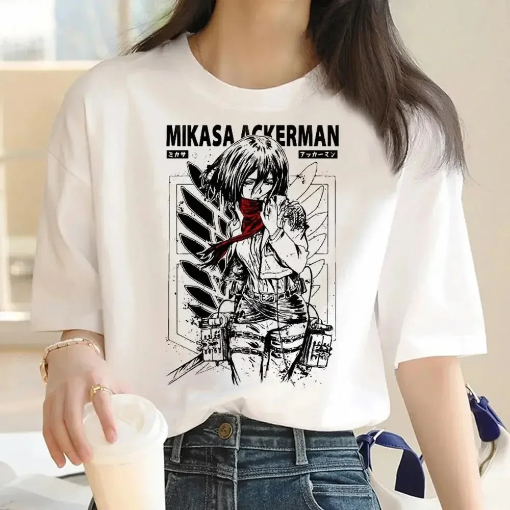 Attack on Titan: Graphic Print Harajuku T Shirt Casual Fashion Short Sleeve T-Shirt Women Graphic T Shirts