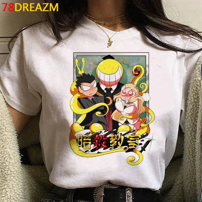 Assassination Classroom: Tshirt Clothes Women Couple  White T Shirt Casual Harajuku Kawaii Summer Top Tshirt White T Shirt