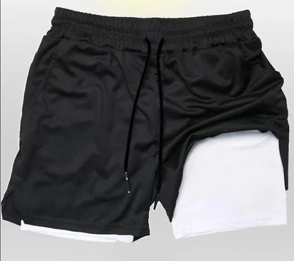Naruto: Anime New Sports 2-in-1 Shorts 2025 Men and Women Summer Gym Training Sweat-absorbing Breathable Fake Two-piece Shorts