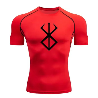 Berserk: Compression T-shirt Men Elastic Tight Sportswear Short-sleeved Gym Bodybuilding Quick-drying Sweatshirt Top S-3XL