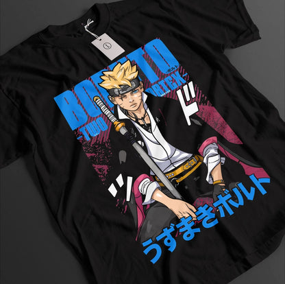 Naruto: Uzumaki Sasuke Anime Printed T-shirt Summer Men's Pure Cotton Neutral Casual Family Set Short Sleeved T-shirt