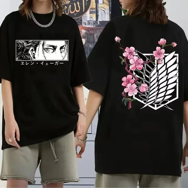 Attack on Titan T Shirt Kawaii Titans Attack Graphic Tees Demale Harajuku Summer Tops Japanese Anime