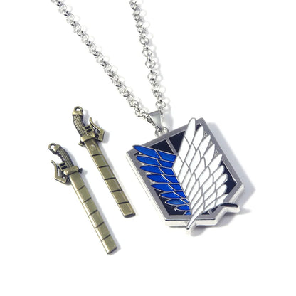 Attack on Titan: Necklace Shingeki No Kyojin Wings of Freedom Survey Sword Punk Necklace Pendant for Women Men Jewelry