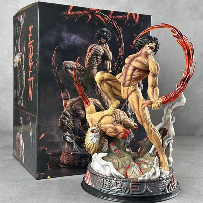 Attack On Titan: Eren Yeager Battle Form Titan Figure Collectible Anime Statue Model Desktop Ornament Gift For Anime Fans