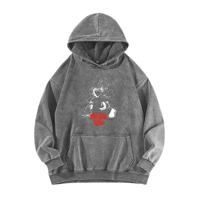 Vinland Saga: Manga Hoodie Pullover Washed Cotton Clothing Long Sleeve Hooded Sweatshirt Streetwear
