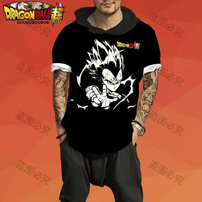 Dragon Ball Z: Short Sleeve Hoodie Vegeta Oversized Streetwear Essentials