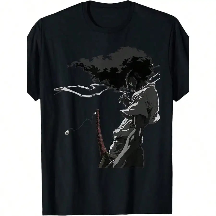 Afro Samurai: 180g The Coolest T-Shirt Crew Neck Short Sleeve Tops Popular Tee Shirt Man Women Casual Tees