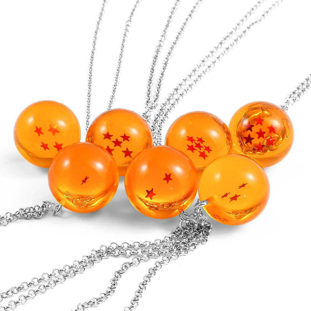 Dragon Ball:Series 1-7 Planet Necklace, Goku Ball Pendant Metal Necklace for Men and Women Cosplay Accessories