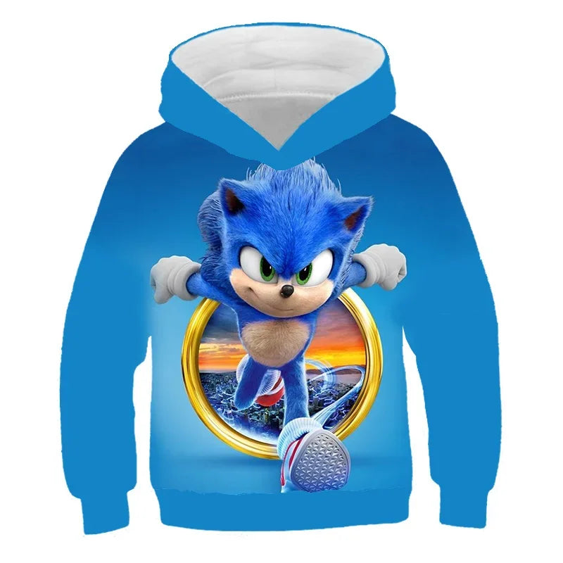 Sonic The Hedgehog: Children's Clothes Fashion Sonic Hoodie For Kids Boys Girls Children Autumn Long Sleeve Printed Anime Sweatshirts Cool Tops Tees