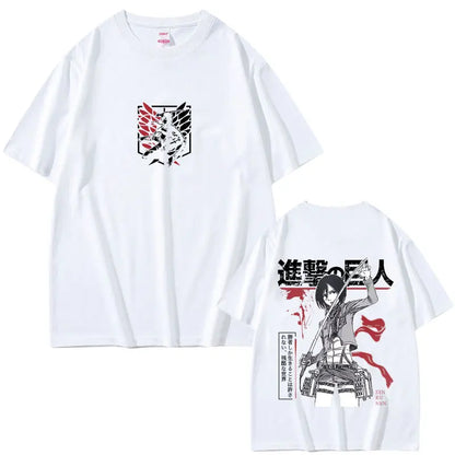 Attack on Titan: Mikasa Ackerman Merch T-shirt Men Women Manga Harajuku Oversized T Shirt Male Casual Retro Cotton T-shirts