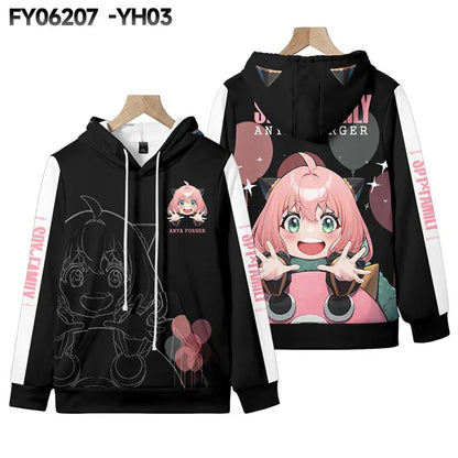 Spy X Family: D Teens Boys Tops Girls Cartoon Harajuku Hoodie Streetwear Japan Anime Spy X Family Anya Forger Cosplay Hoodies Sweatshirt