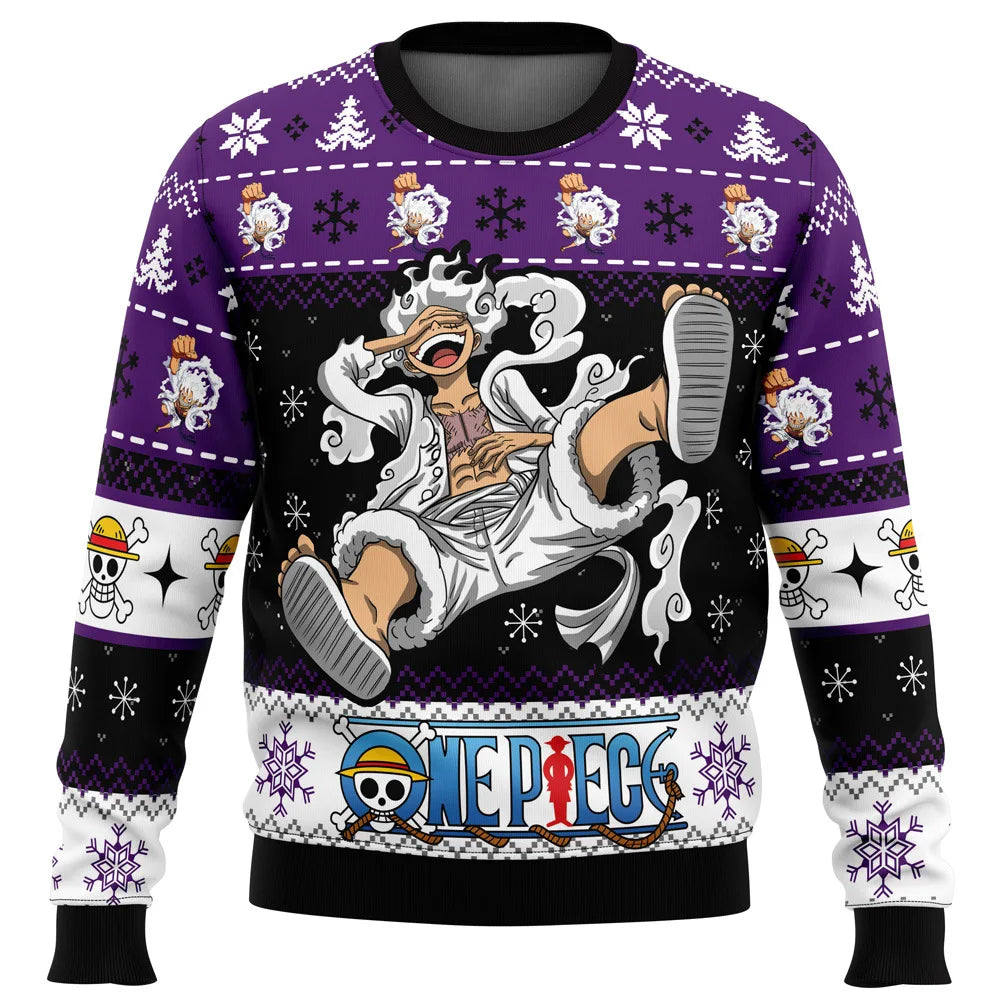 One Piece: Luffy Christmas One Piece Ugly Christmas Sweatshirt Cartoon Japan Anime Men Women Pullover Kawaii Tops Couple Hoodie