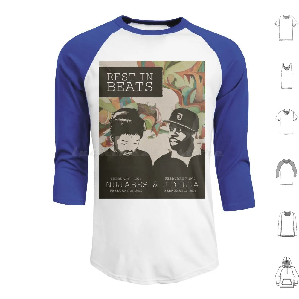 Samuari Champloo: Nujabes And J Dilla Hoodies Long Sleeve Nujabes Hip Hop Rap Japanese J Dilla Fat Jon Album Soundtrack Champloo Chill