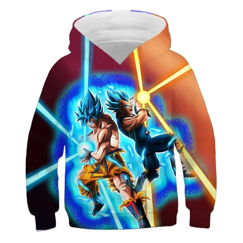 Dragon Ball Z: (KIDS) Hoodie Boys and Girls 3D Printing Sweatshirt Fashion Loose Long Sleeve Spring Autumn Goku Veget Pullover