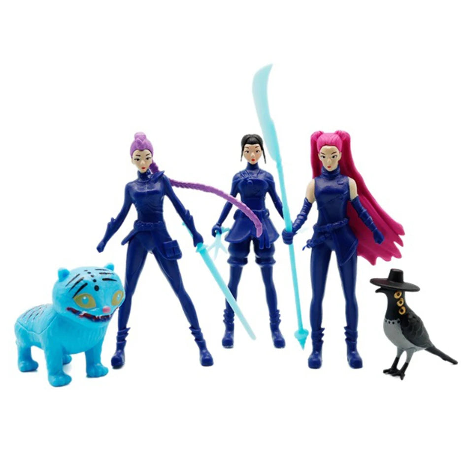 5pcs Anime Kpop Demon Hunters Derpys Tiger Ranimeumi Mira Zoey Sussy PVC Action Figure Toys  Anime Figurine Doll For Fans Gift