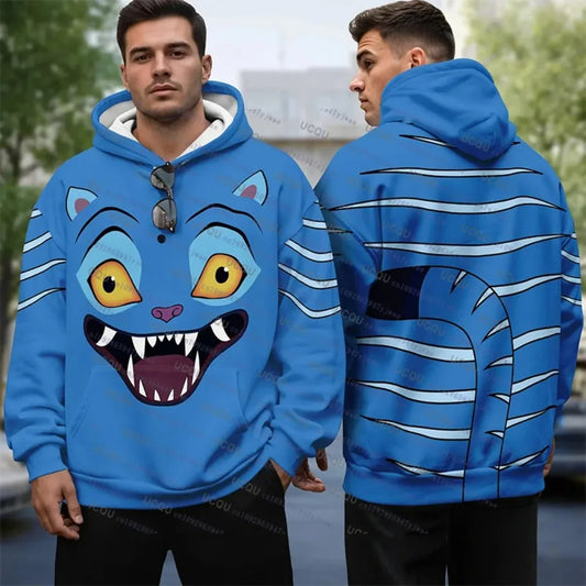 KPop Demon Hunters Hoodie For Men Halloween the Tiger Outfit Cosplay Pullover Hoodie Autumn Winter 3D Print  Pullover Sweatshirt