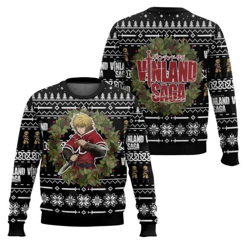 Vinland Saga: Ugly Christmas sweater gift Fashionable men and women pullover Cartoon anime couple Sweatshirt