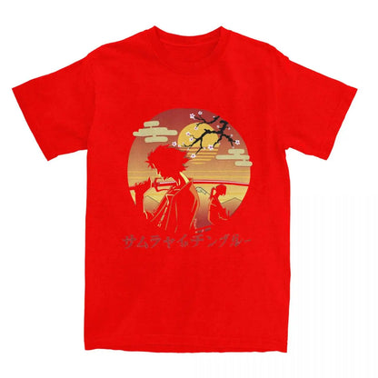 Samurai Champloo: Mugen And Jin T Shirts 100% Cotton Clothing Novelty Short Sleeve Round Neck Tees Plus Size T-Shirt