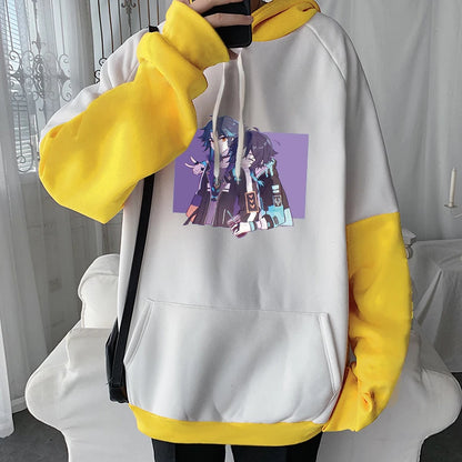 Genshin Impact: Harajuku Game Hoodies Men Xiao Mask Fangs Aesthetic Print Sweatshirt Long Winter Plus Size Streetwear Pullover