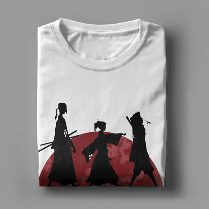 Samurai Champloo: Walk Fuu Mugen Jin T Shirts for Men Cotton Awesome T-Shirts Round Neck Tees Short Sleeve Clothes Birthday Gift