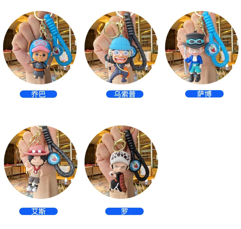 One Piece: Keychain with Cartoon Luffy and Zoro Characters, Ideal for Cosplay Accessories and Gifts