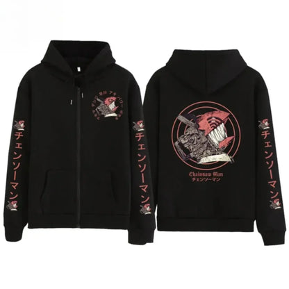 Chainsaw Man: Men's And Women's Zipper Coat Hoodie Sweater Long-sleeved Jacket Pochita Anime Spring And Autumn Top Winter