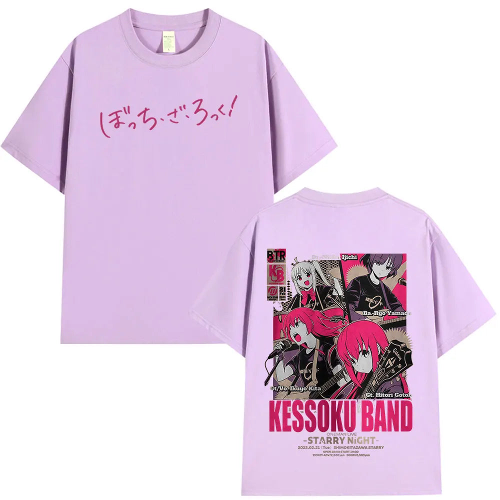 Bocchi The Rock: T Shirt Manga Hitori Gotoh Yamada Ryo Kita Ikuyo Ijichi Nijika T Shirts Cotton Casual Oversized T-shirts