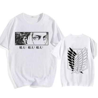 Attack on Titan: Streetwear Men's T Shirt Eren Yeager Shingeki No Kyojin  Anime Summer Cotton Women Tops Tees Casual High Quality