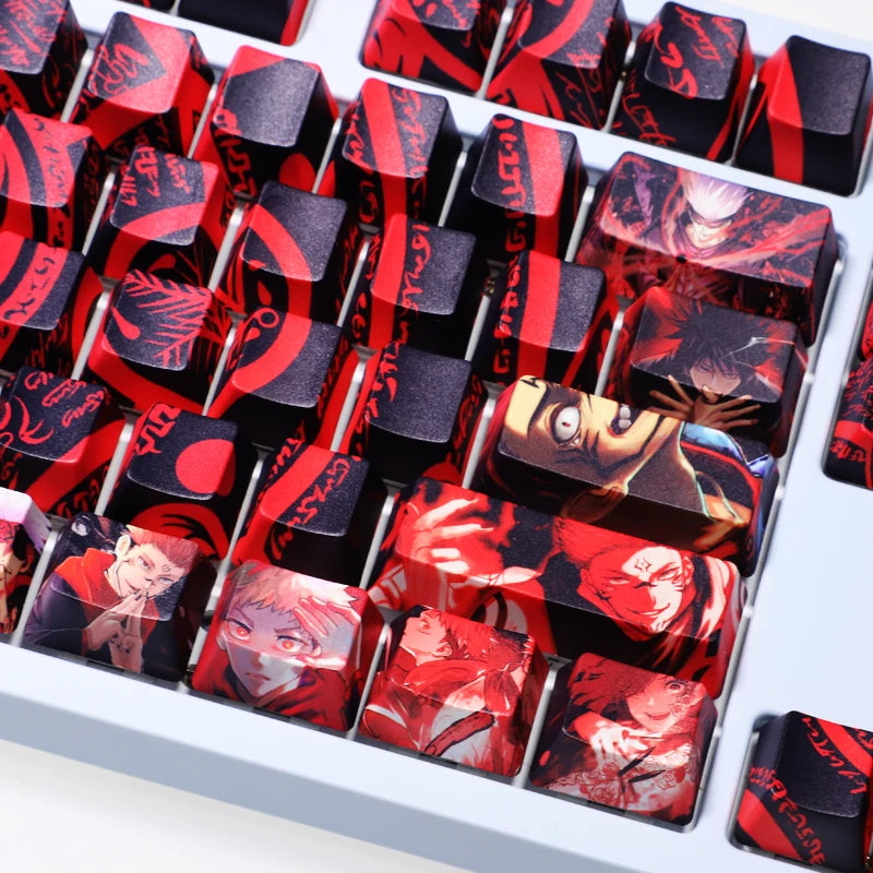 Jujutsu Kaisen: KEY CAPS ONLY: Mechanical Five Sides Dye Subbed PBT Keycap Japanese Cartoon 108 Key Cherry Gamer Key Caps