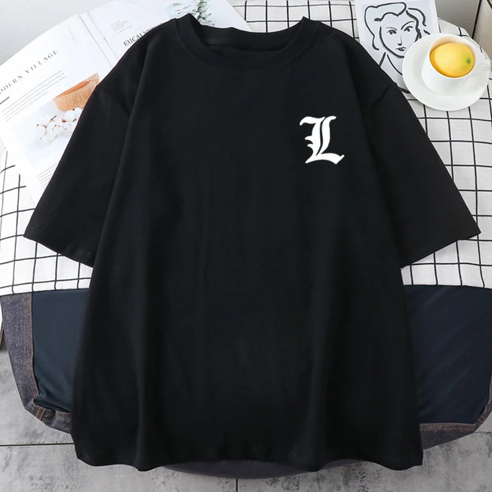 Death Note: Printed Men Women T-shirt Loose Breathable Streetwear Brand O-neck Clothing Short Sleeve Casual Fashion Tops
