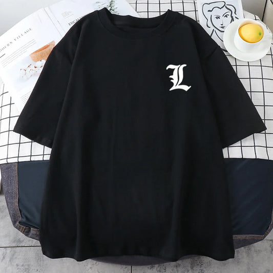 Death Note: Printed Men Women T-shirt Loose Breathable Streetwear Brand O-neck Clothing Short Sleeve Casual Fashion Tops