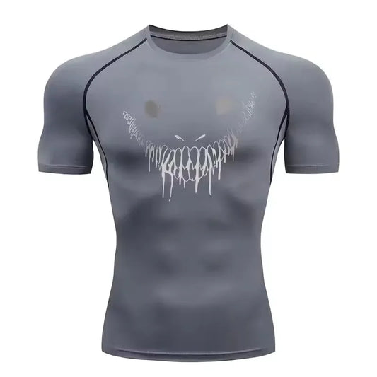 Berserk: Compression T-shirt Men Elastic Tight Sportswear Short-sleeved Gym Bodybuilding Quick-drying Sweatshirt Top S-3XL