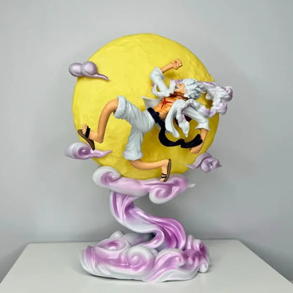 One Piece: Anime Figures Nika Sun God 5 Gear Luffy Flying To The Moon Model GK Statue Glowing Trendy Collectible Ornament Gifts