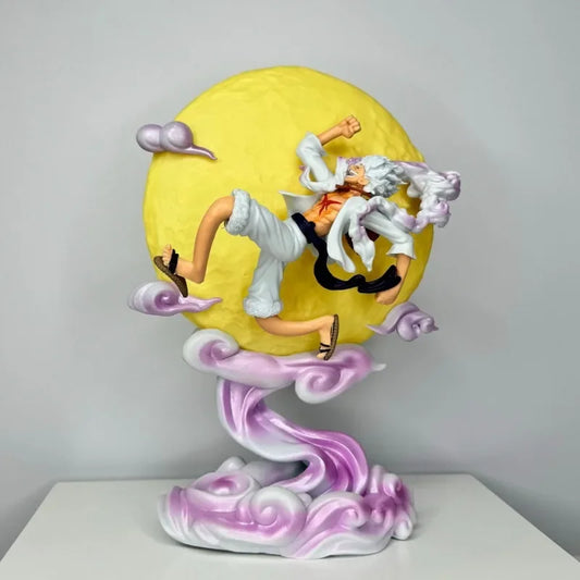 One Piece: Anime Figures Nika Sun God 5 Gear Luffy Flying To The Moon Model GK Statue Glowing Trendy Collectible Ornament Gifts