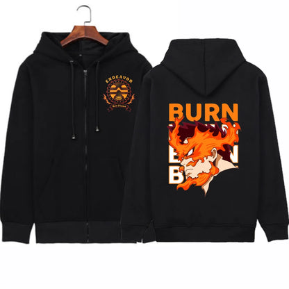 My Hero Academia: Zipper 2022 Harajuku Todoroki Enji Endeavor Gothic Sweatshirt hoodie Long Sleeve Y2K Jacket