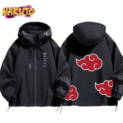 Naruto: Shippuden Akatsuki Organization Cartoon Jacket 2D Student Couple Hooded Coat Jacket Top Anime Peripheral Wholesale