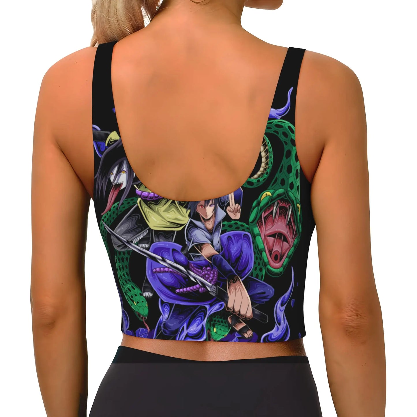 Naruto :Sasuke Uchiha Orochimaru  Sports Bra Women's Anime  Gym Workout Yoga Crop Top