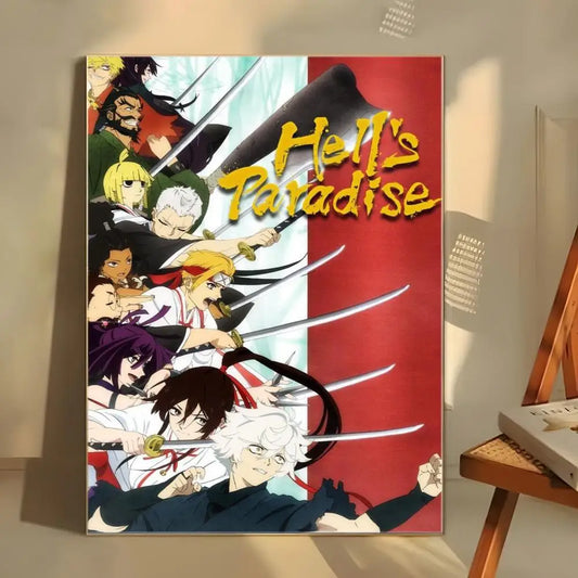 Hell's Paradise: Classic anime  Poster  Self-adhesive Art Waterproof Paper Sticker Coffee House Bar Room Wall Decor