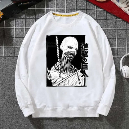 Attack on Titan Fleece Sweatshirts Harajuku Streetwear Autumn Spring Shingeki No Kyojin Anime O Neck Pullover Hoody Mens