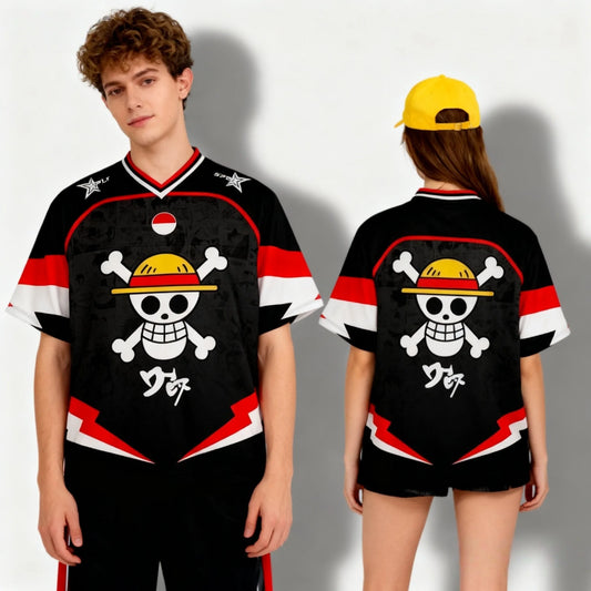 One Piece: KIDS -- 2026 New Bandai Anime Luffy Zoro Summer Jersey T-Shirt Oversized 3d Print Adults Children Multifunctional Top Clothing