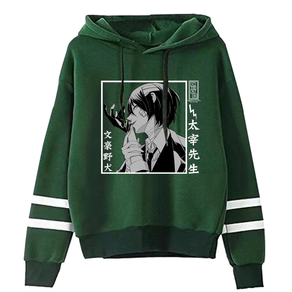 Bungo Stray Dogs: Hoodie Unisex Pocketless Sleeve Sweatshirt Men Women's Hoodie Harajuku Streetwear Japanese Manga