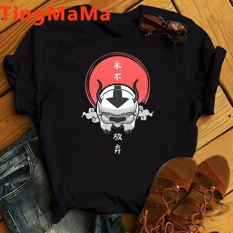 Avatar The Last Airbender: T Shirt Women Kawaii Anime Appa Tshirt Funny Cartoon Avatar Graphic Tees Fashion Unisex T-shirt