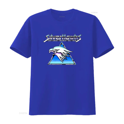 Silverhawks: Logo T Shirt Retro Design High Quality Print Comfortable Fabric vintage Washed Top For Everyday Wear streetwear
