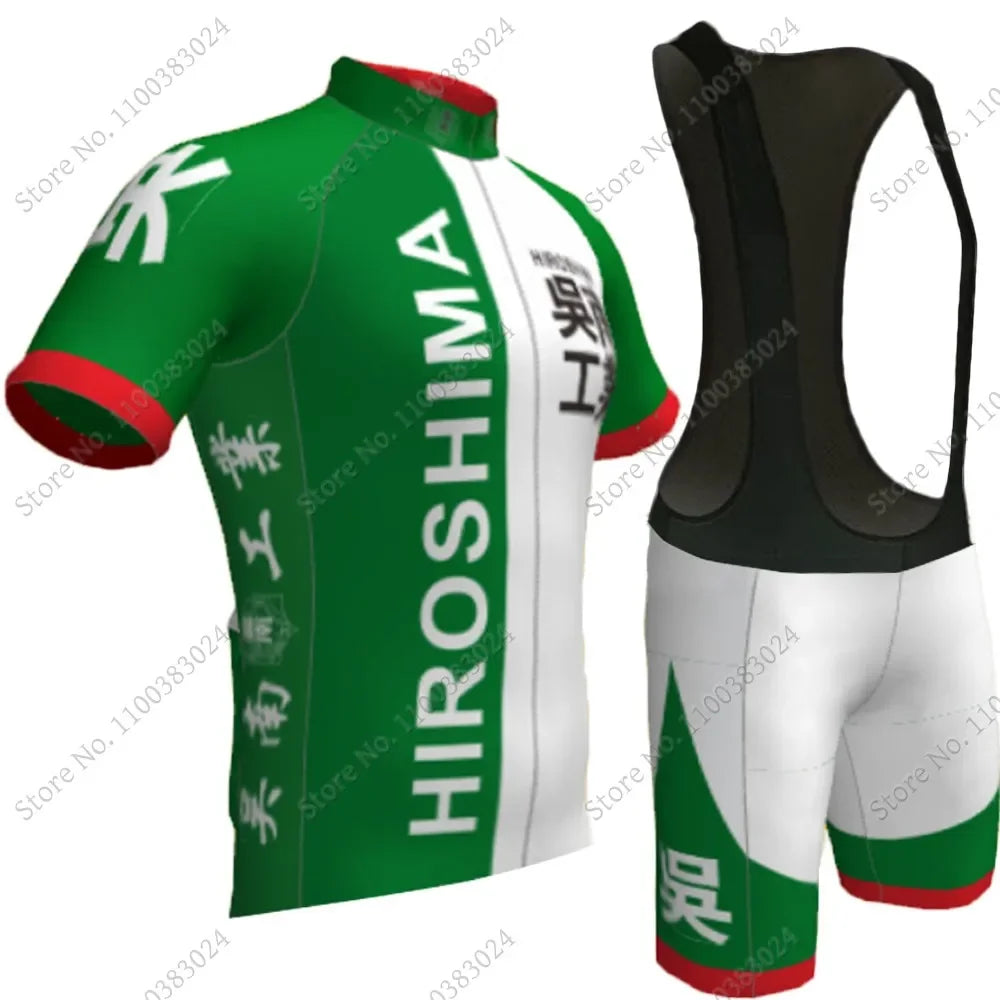 Yowamushi Pedal: Hiroshima Kureminami Tech Cycling Jersey Set Cartoon Anime Cycling Clothing Road Bike Shirt Suit Maillot