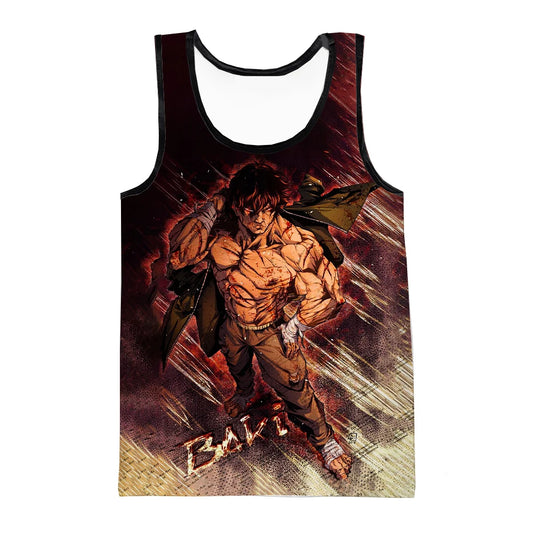 Baki The Grappler: Tank Tops Anime 3D Print Streetwear Men's Fashion Oversized Sleeveless Tank Top Fitness Gym Vest Man Clothing