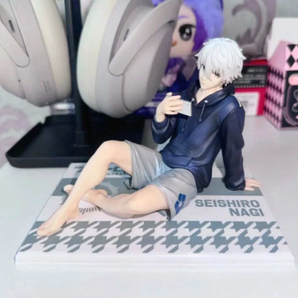 Blue Lock Nagi Seishiro Anime Figure Sitting Figurine PVC Collectible Model Kids Doll Toys Gifts
