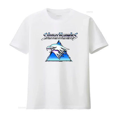 Silverhawks: Logo T Shirt Retro Design High Quality Print Comfortable Fabric vintage Washed Top For Everyday Wear streetwear