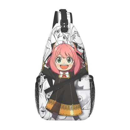 Spy X Family: Crossbody Sling Bag Small Chest Bag Anime Anya Forger Shoulder Backpack Daypack for Hiking Travel Travel Pack